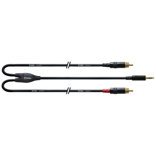Cordial Essentials REAN 3.5mm Stereo Gold to 2x RCA Gold Cable (0.9m)