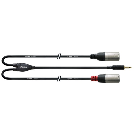 Cordial Essentials REAN 3.5mm Stereo Gold to 2x XLR Male Gold Cable (3m)