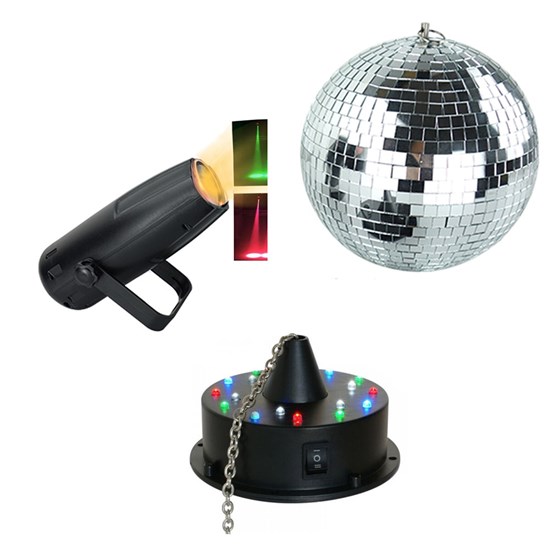 Home Party LED Mirror Ball Set w/ 8