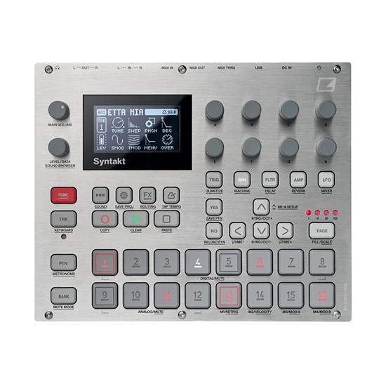 Elektron Syntakt 12 Track Drum Machine & Synthesizer E-25 Silver Face Edition
