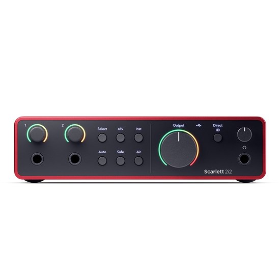 Focusrite Scarlett 2i2 Gen 4 2-in/2-out USB Audio Interface w/ Air Mode & Auto Gain