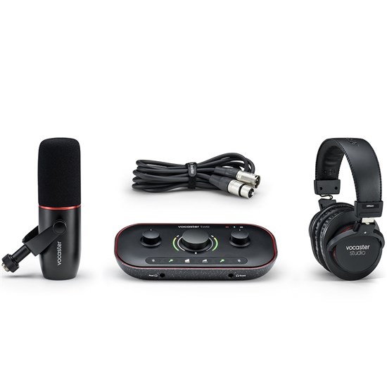 Focusrite Vocaster Two Ultimate Podcasting Kit w/ Mic, Headphones & Cable