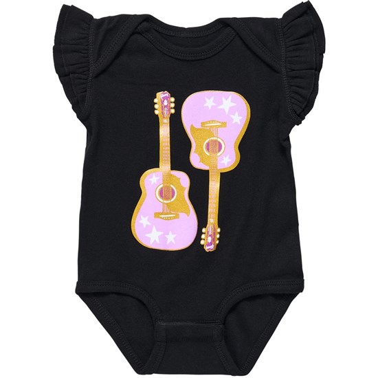 Gibson Pink Guitar Baby Onesie (Black) 0/3M