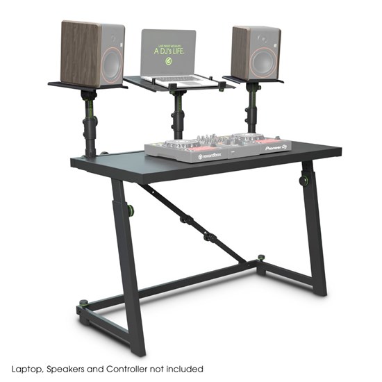 Gravity GFDJT01 DJ Desk w/ Adjustable Loudspeaker & Laptop Trays