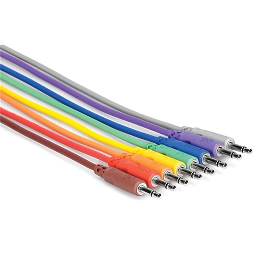 Hosa CMM-830 3.5mm TS to Same Unbalanced Patch Cables (8-Pack 1ft)