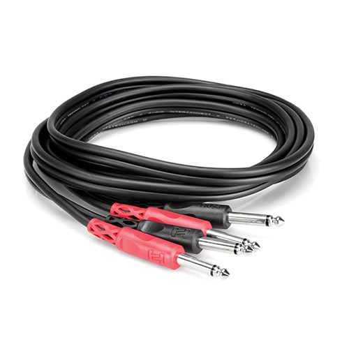 Hosa CPP-890 1/4 TS to Same Unbalanced Patch Cables 1 Meter 3 Feet & Hosa CPP-201 Dual 1/4 TS to Dual 1/4 TS Stereo Interconnect Cable 