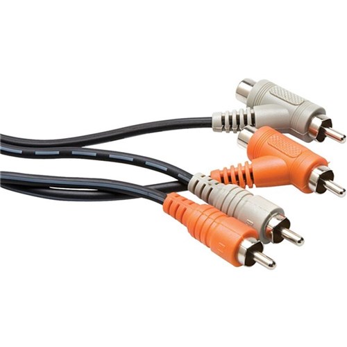 Hosa CRA-202PB Dual RCA to Dual Piggyback RCA Stereo Interconnect Cable (2m)