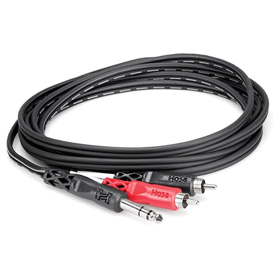 Hosa TRS202 Insert Cable 1/4in TRS to Dual RCA - 2m