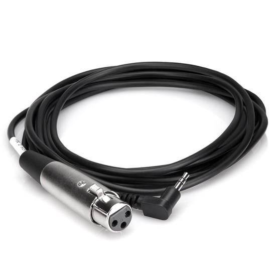 Hosa XVM-101F XLR(F) to Right-Angle 3.5mm TRS Microphone Cable (1ft)
