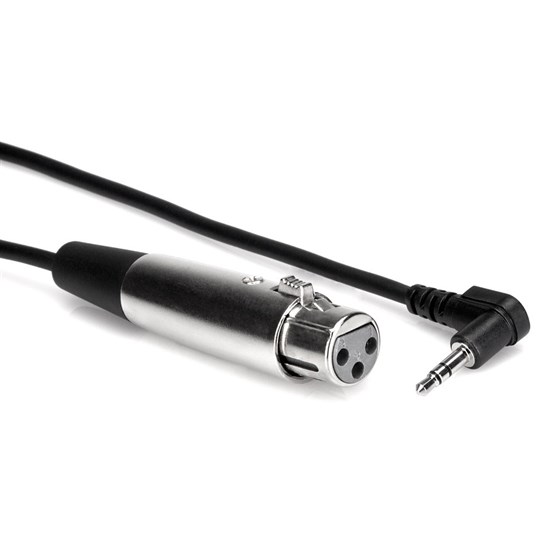 Hosa XVM-101F XLR(F) to Right-Angle 3.5mm TRS Microphone Cable (1ft)