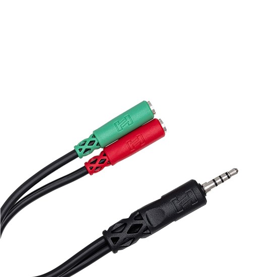 Hosa YMM-108 3.5mm TRRS(M) to Dual 3.5 mm TRS(F) Headset/Mic Breakout Cable