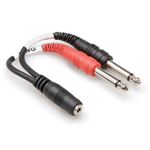 Hosa YMP-434 3.5mm TRS(F) to Dual 1/4 in TS(M) Stereo Breakout Adaptor Cable