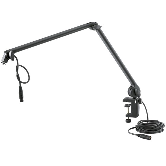 Konig & Meyer 23860 Microphone Desk Arm w/ Integrated 3-pin XLR Cable 6m (Black)