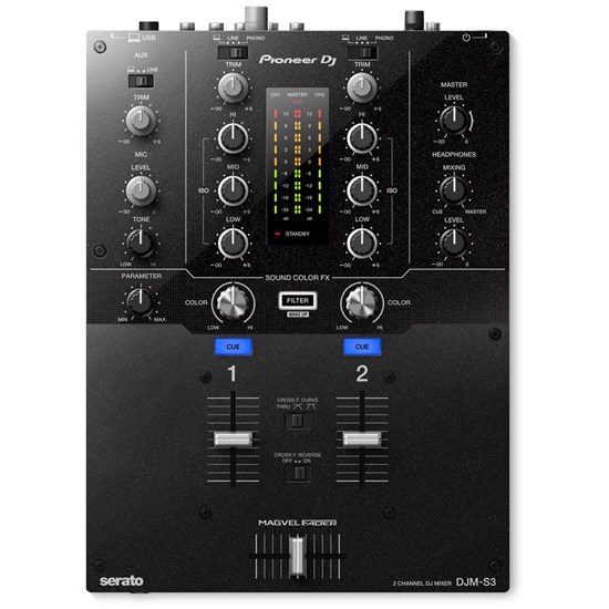 Pioneer DJMS3 Scratch-Style 2-Channel DJ Mixer for Serato DJ Pro