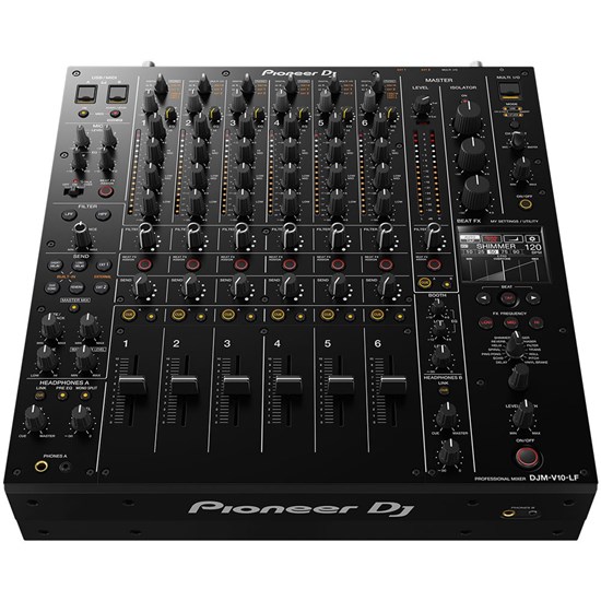 Pioneer DJMV10LF 6-Channel Professional DJ Mixer w/ Long Throw Faders