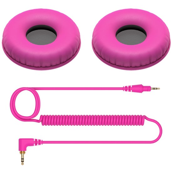 Pioneer HC-CP08 Coiled Cable & Ear Pads Accessory Pack for HDJ-CUE1 (Pink)