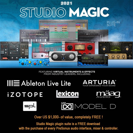 PreSonus AudioBox USB96 Audio & MIDI Interface w/ Studio One Artist & Studio Magic (Black)
