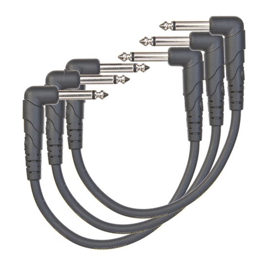 D'Addario Classic Series Patch Cables - Right-Angle to Right-Angle 3-Pack (6 inches)