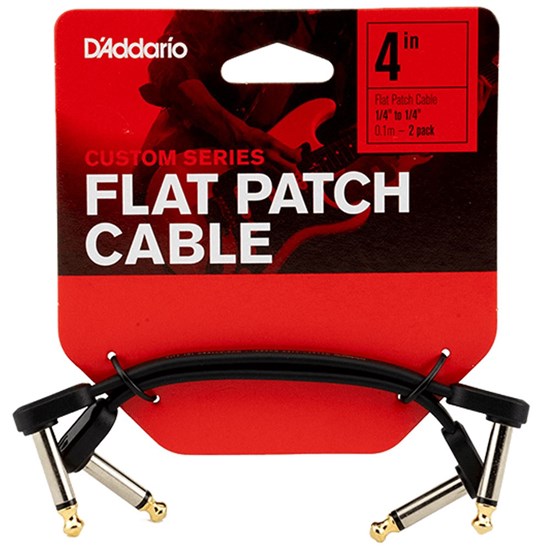 D'Addario Flat Patch Cable - Matching Right-Angle 2-Pack (4 inches)