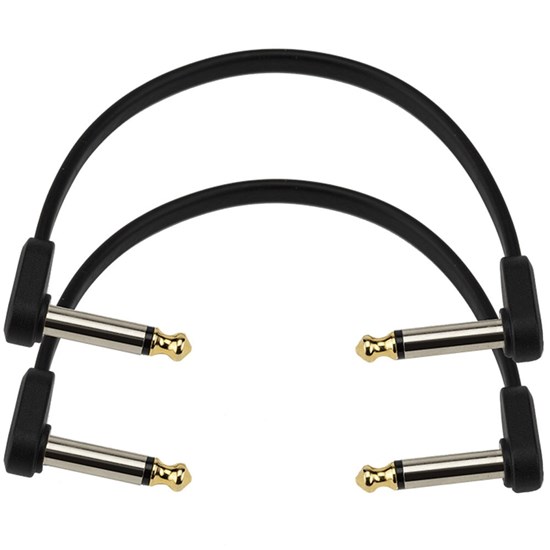 D'Addario Flat Patch Cable - Matching Right-Angle 2-Pack (6 inches)