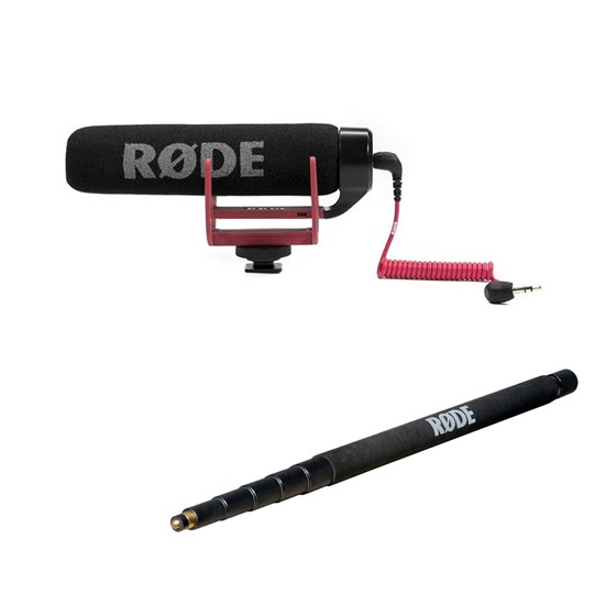 Rode VideoMic GO Pack w/ VideoMic GO On-Camera Microphone & Boompole (3.3m)