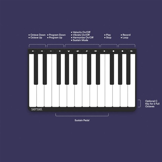 Sensel Piano Overlay for Morph Control Surface