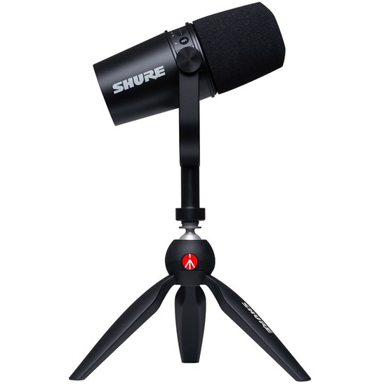 Shure Motiv MV7 Podcast Kit w/ MV7 USB/XLR Microphone & Manfrotto PIXI Mini Tripod
