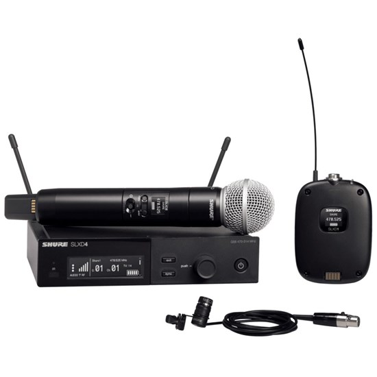 Shure SLXD Digital Microphone SM58 Handheld / WL185 Lavalier Wireless System (H57 Band)