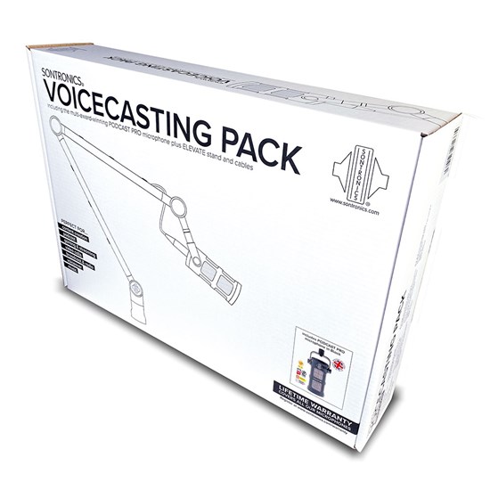 Sontronics Voicecasting Pack with Podcast Pro Mic Elevate Desktop Stand & Cables (Black)