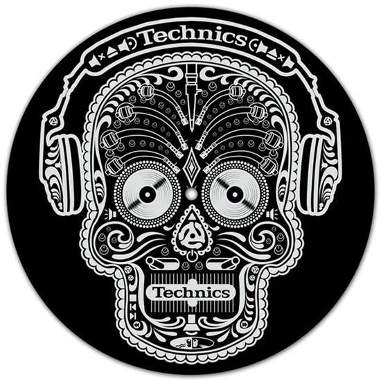 Technics Black Skull & Phones Slipmats (Pair)