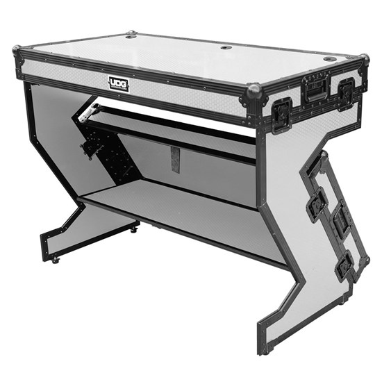 UDG Ultimate Portable Z-Style DJ Table Plus w/ Wheels (White)