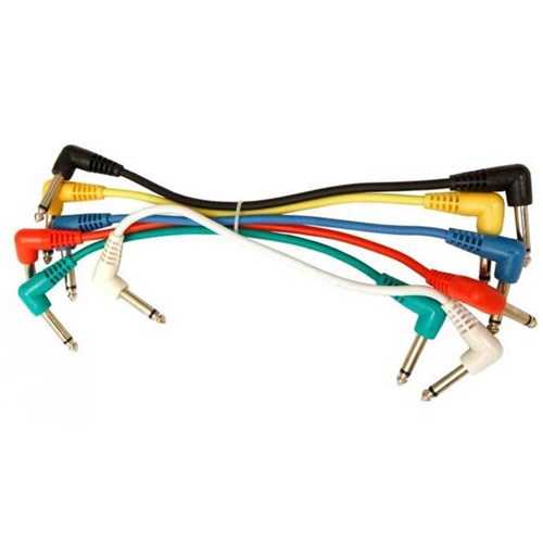 UXL PJ-03R Patch 6pk Cable w/ right angle plugs - 1-foot