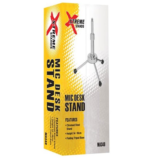 Xtreme Microphone Desk Stand Tripod Base - Height Adjustable -14-18cm