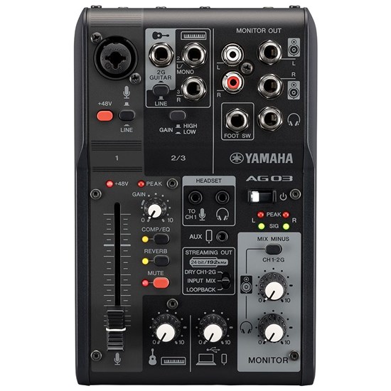 Yamaha AG03 MK2 3-Channel Live Streaming Mixer w/ USB Audio Interface (Black)