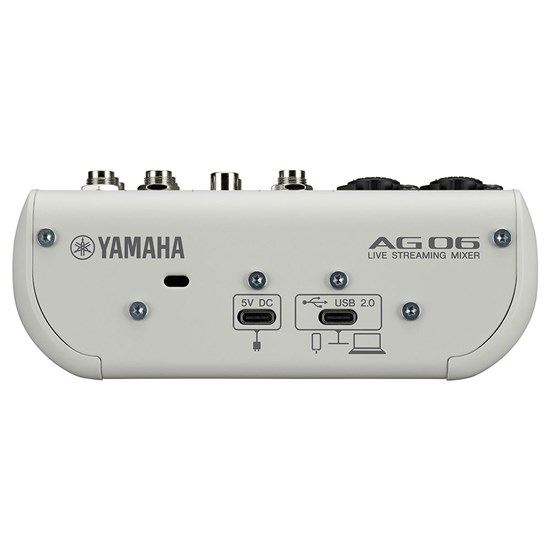 Yamaha AG06 MK2 3-Channel Live Streaming Mixer w/ USB Audio Interface (White)