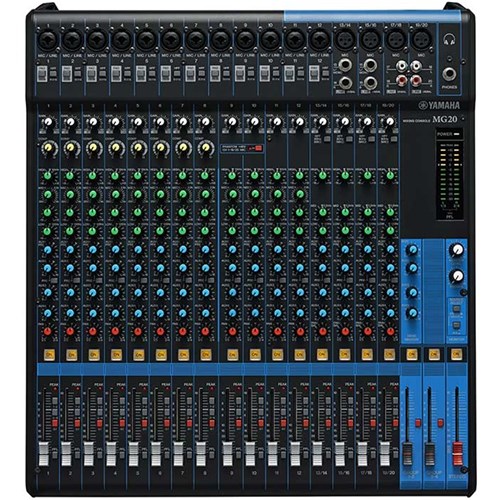 Yamaha MG20 20 Input Mixing Console w/ D-PRE Mic Preamps & 1-Knob Compressors