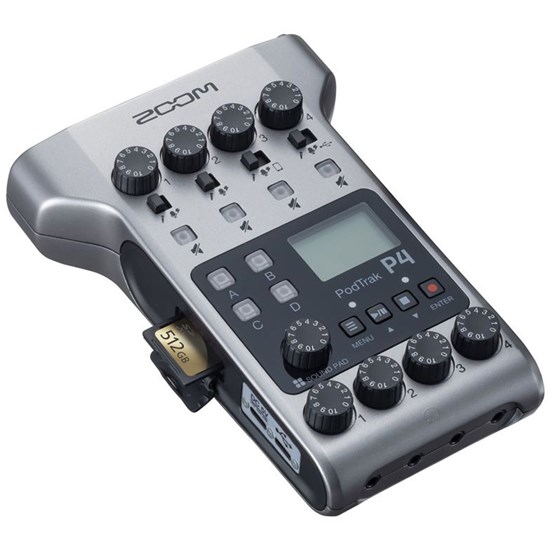 Zoom P4 Podtrak Podcast Recorder w/ 4 Mic Inputs & 4 Headphone Outputs