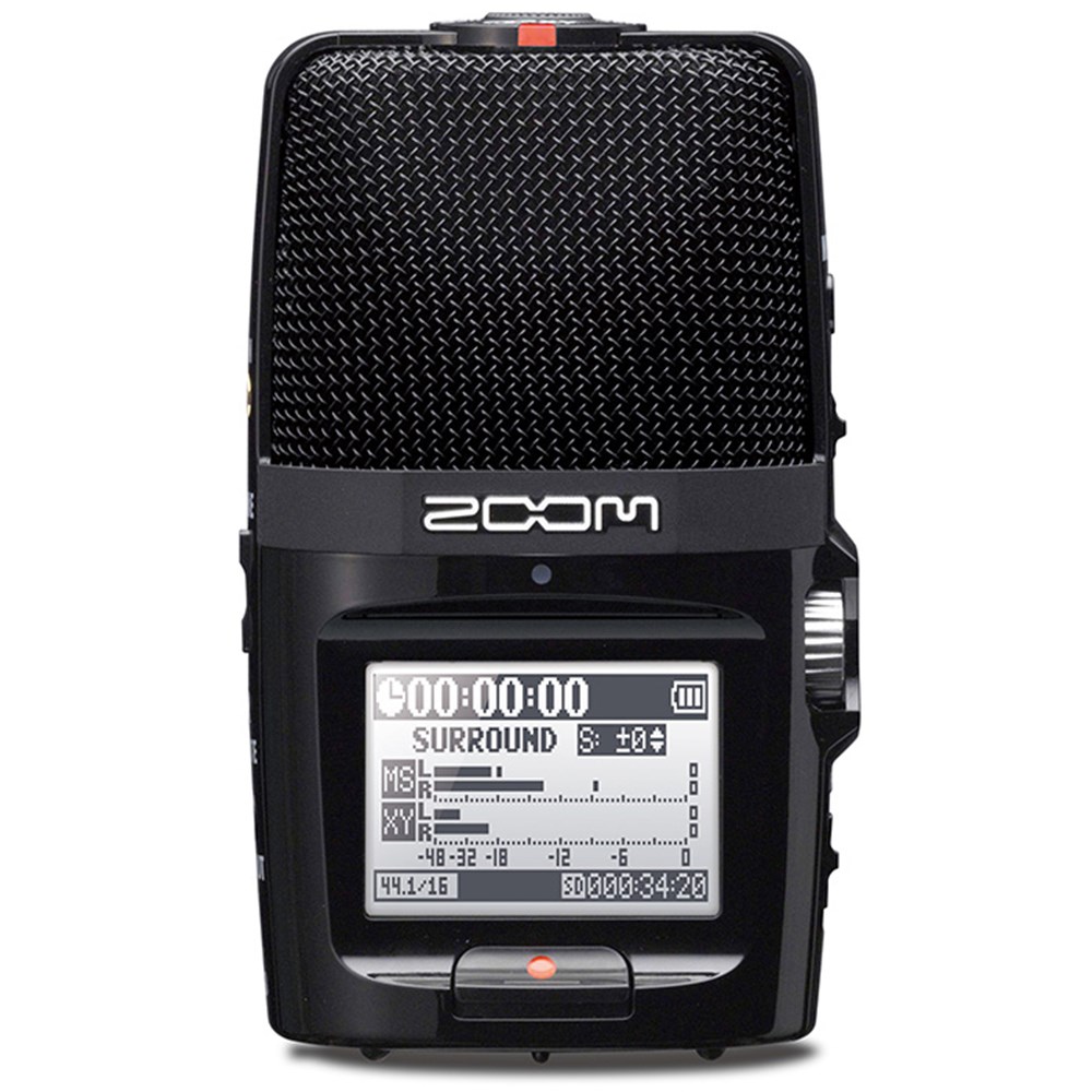 Zoom H2n Handy Digital Recorder along With Samson Studio Headphones and Deluxe Accessory Bundle 