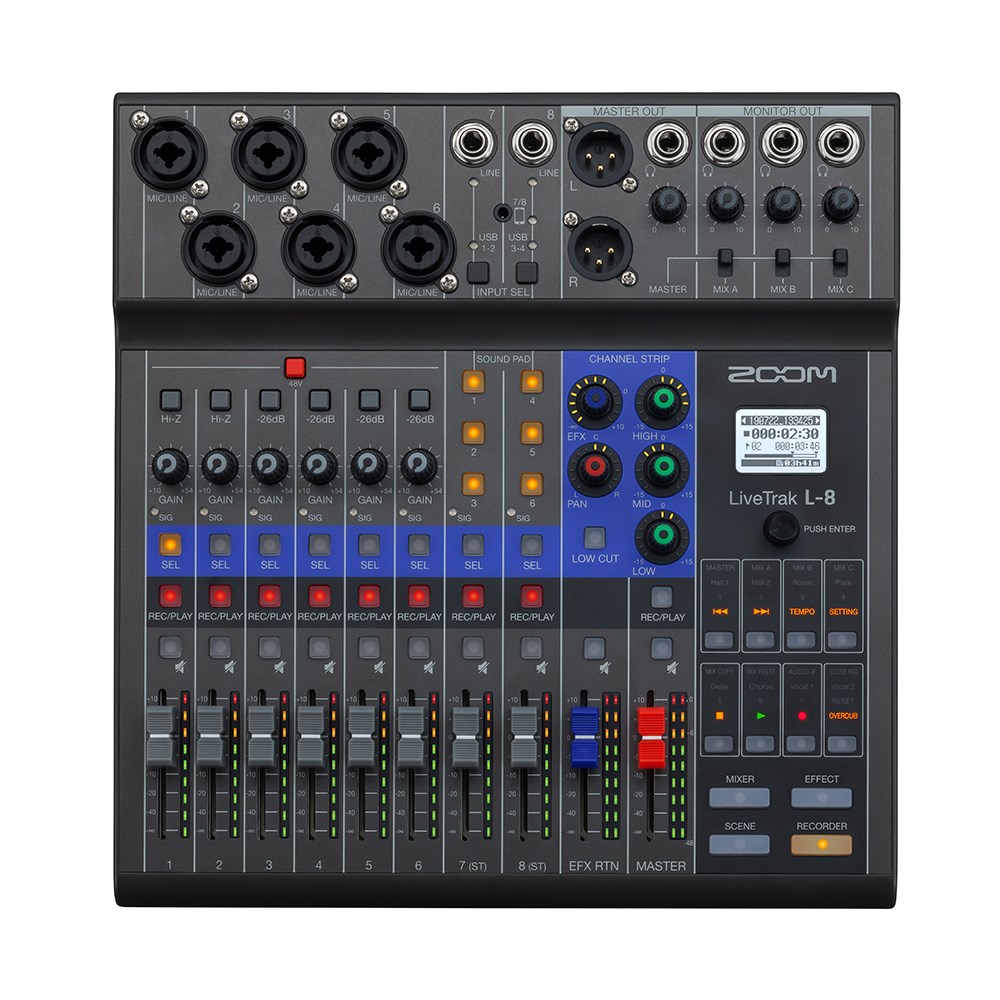 Zoom LiveTrak L-8 Digital Podcast Mixer & Recorder | Recorders - Store DJ